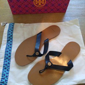 Tory Burch Black Leather Sandals Size 8.5